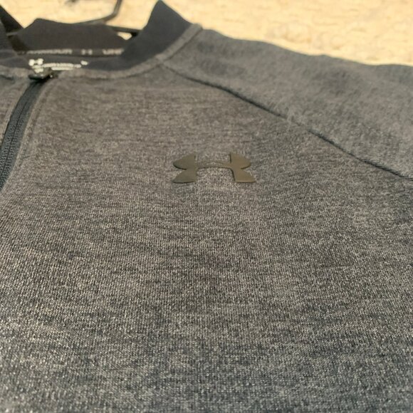 UNDER ARMOUR MENS MEDIUM FULL ZIP JACKET LIGHTWEIGHT GRAY BLACK - Picture 3 of 14